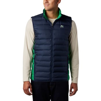 Columbia Collegiate Lake 22 Reversible - Notre Dame, Chaleco Azul Marino Verdes Para Hombre | 624039